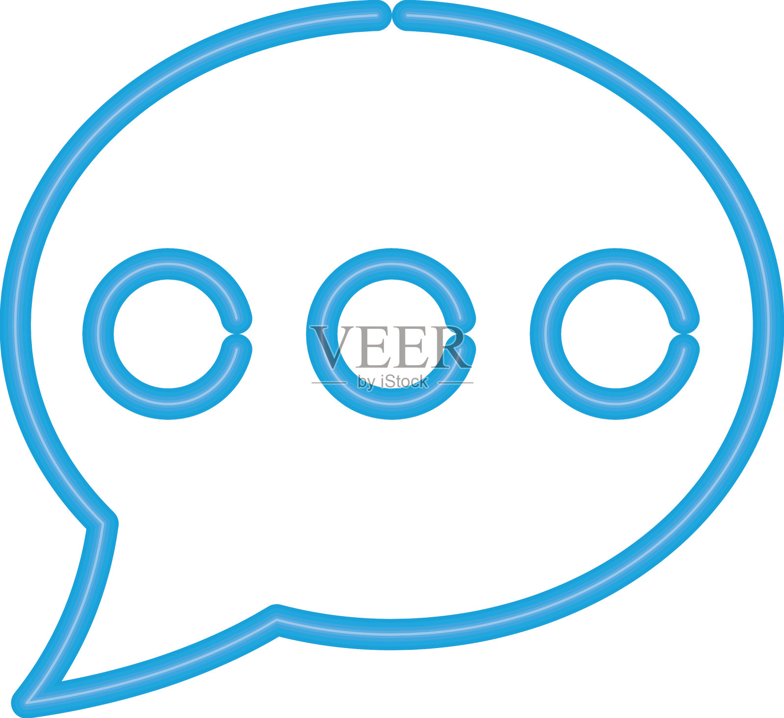 语音泡泡霓虹灯风格设计元素图片