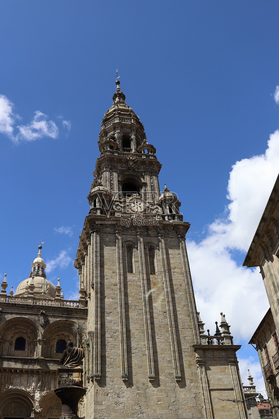 圣地亚哥·德孔波斯特拉大教堂的贝伦盖拉塔。照片摄影图片