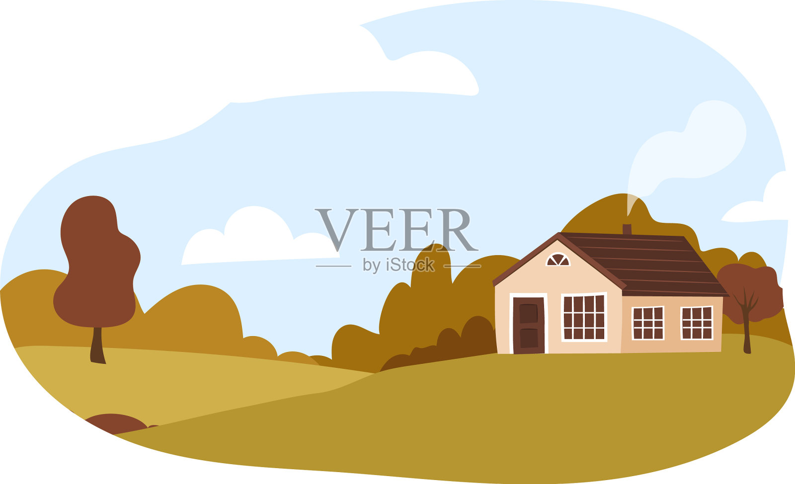 舒适的房子风景设计元素图片