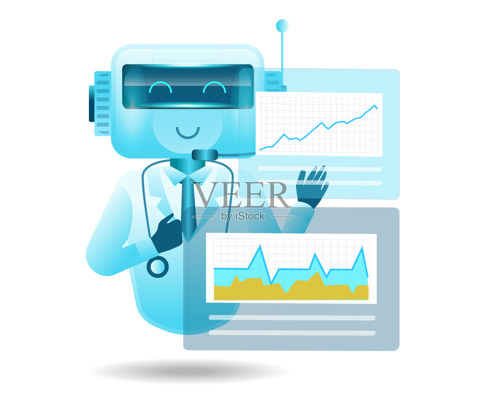 机器人帮助医生分析病人的数据设计元素图片