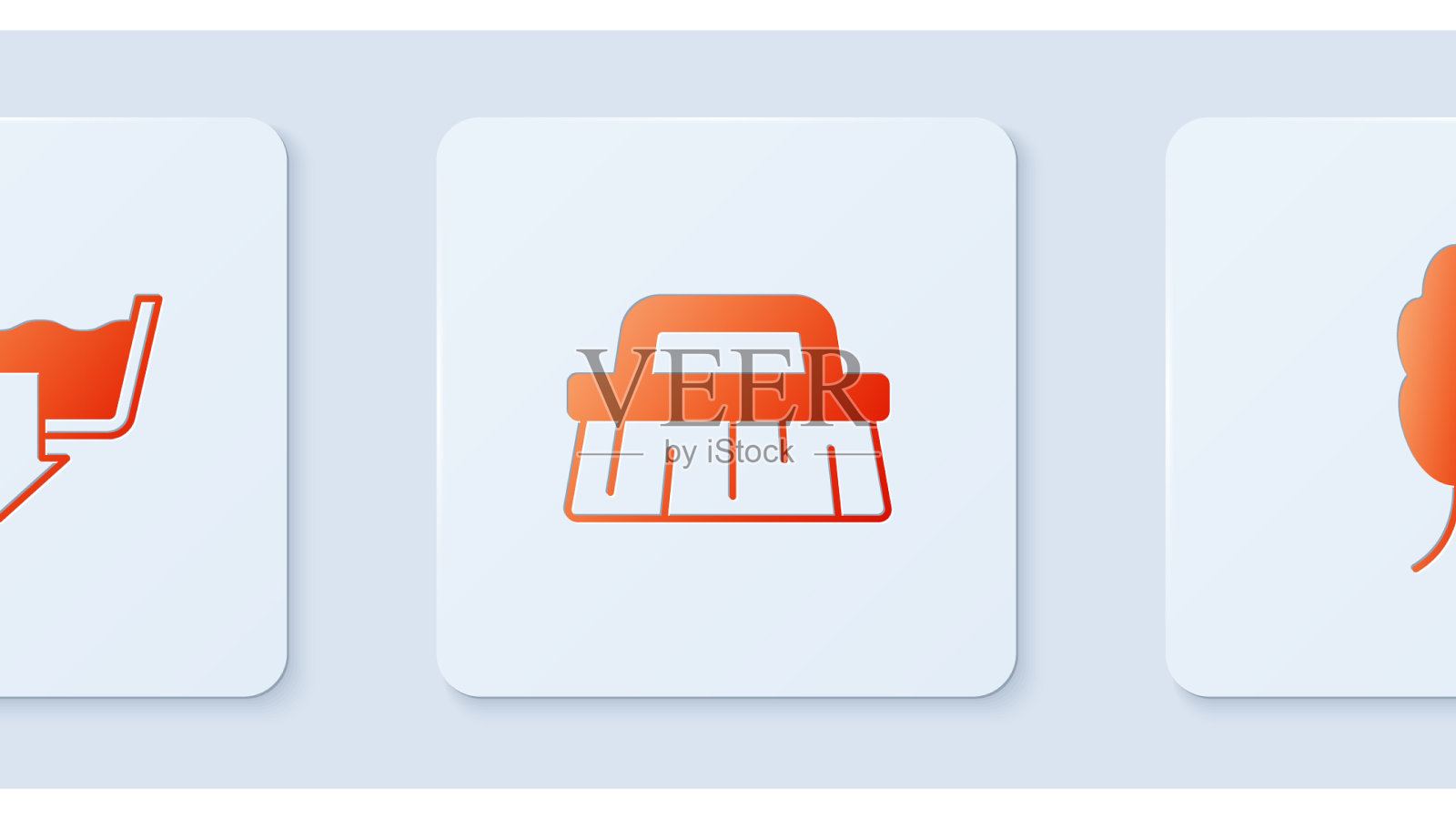 设置毛刷清洗模式和羽毛图标素材