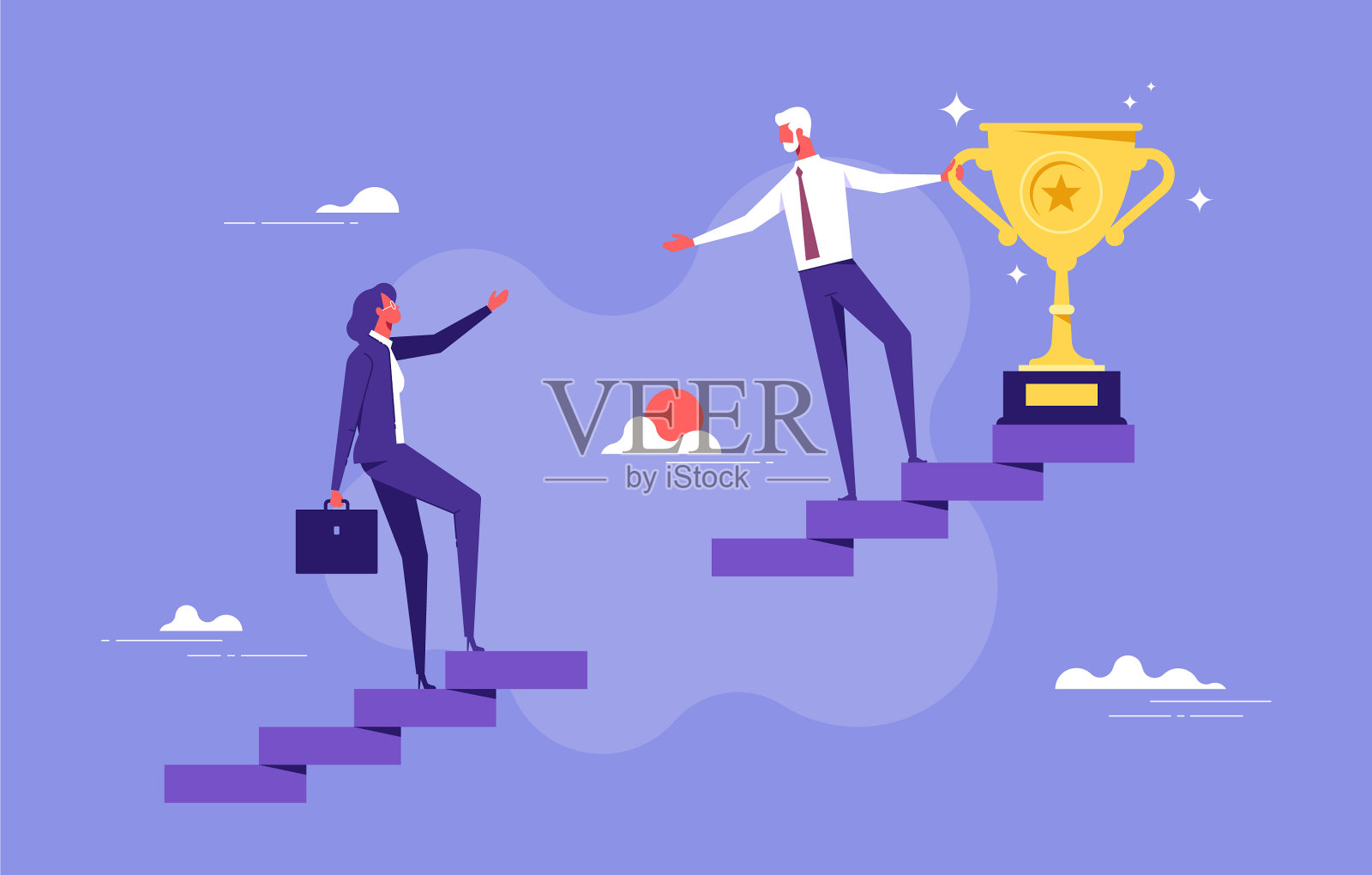 支持或帮助事业成功的概念插画图片素材