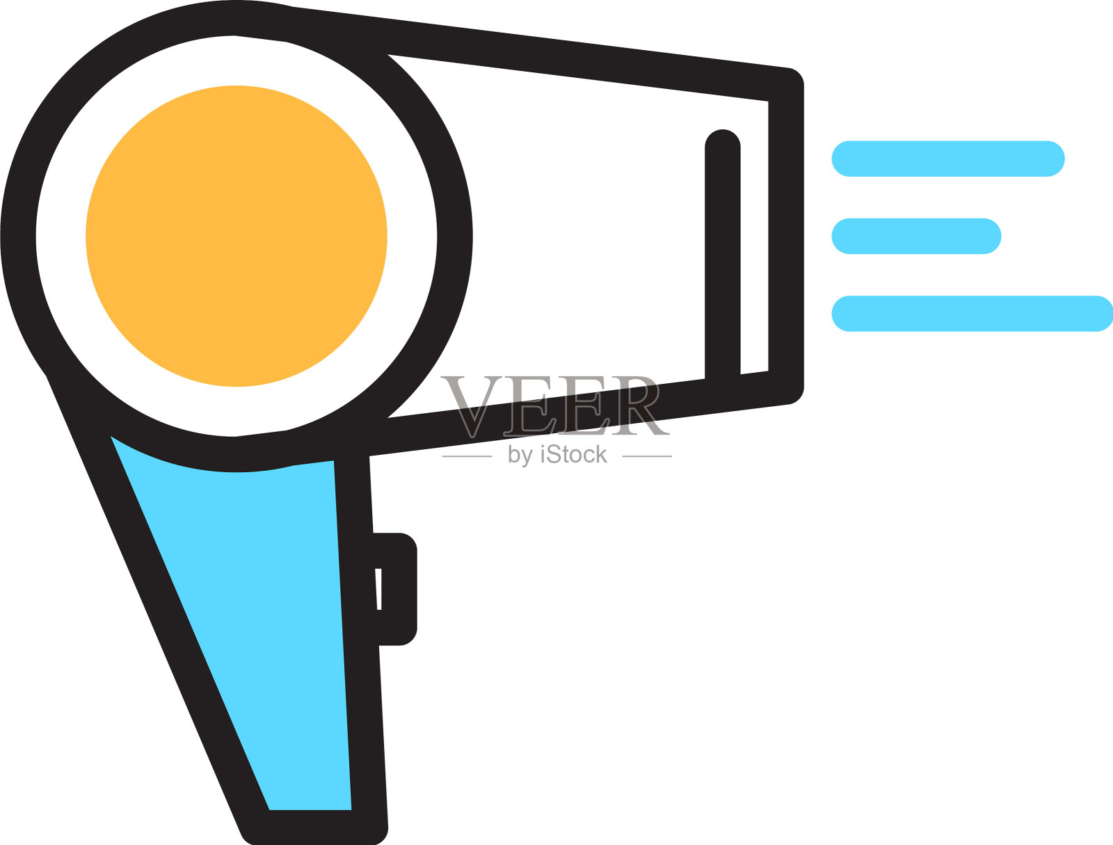 电吹风图标吹风装置符号插画图片素材