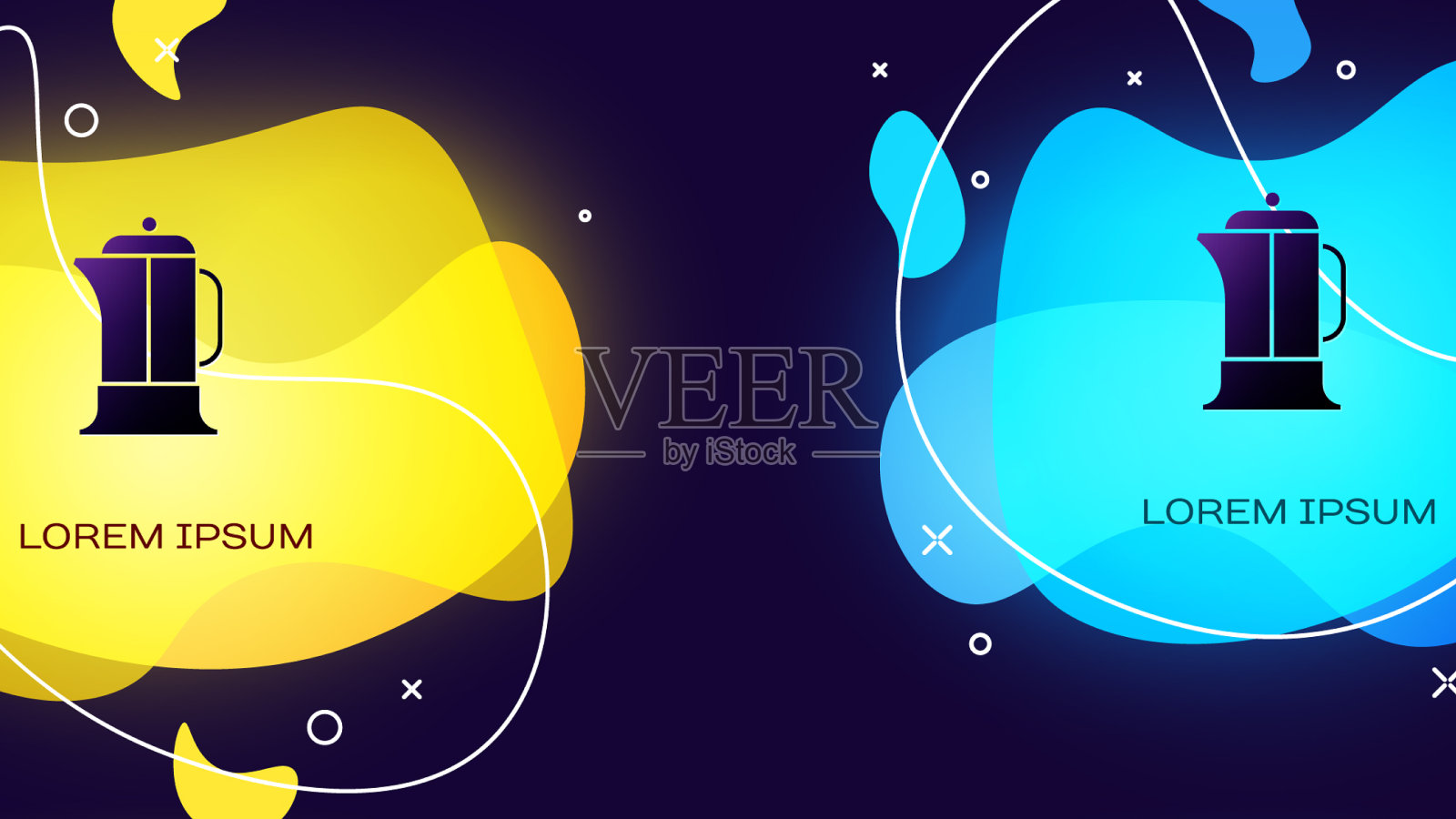 黑色法国媒体图标孤立在黑色插画图片素材