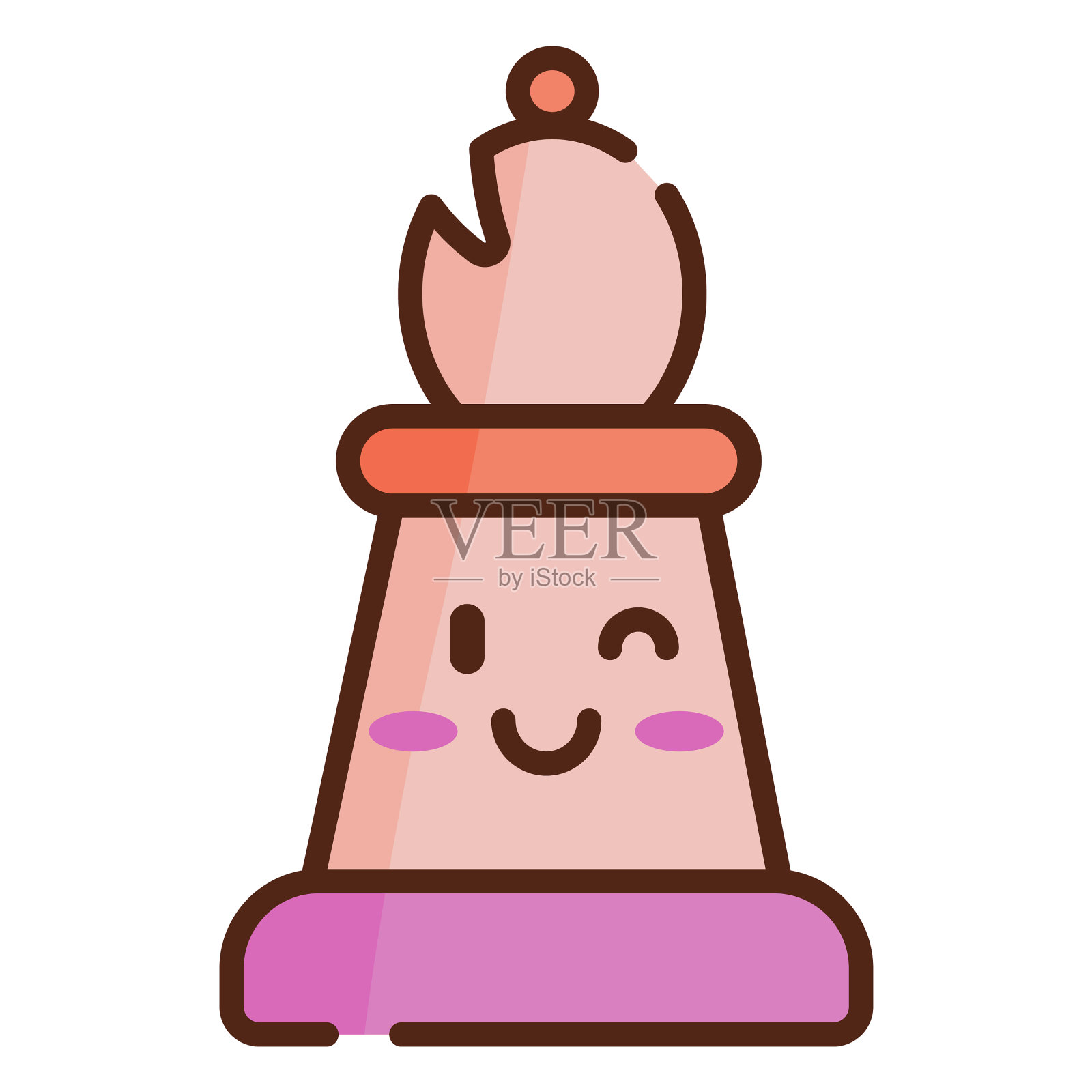 棋子可爱，棋子色描质高插画图片素材