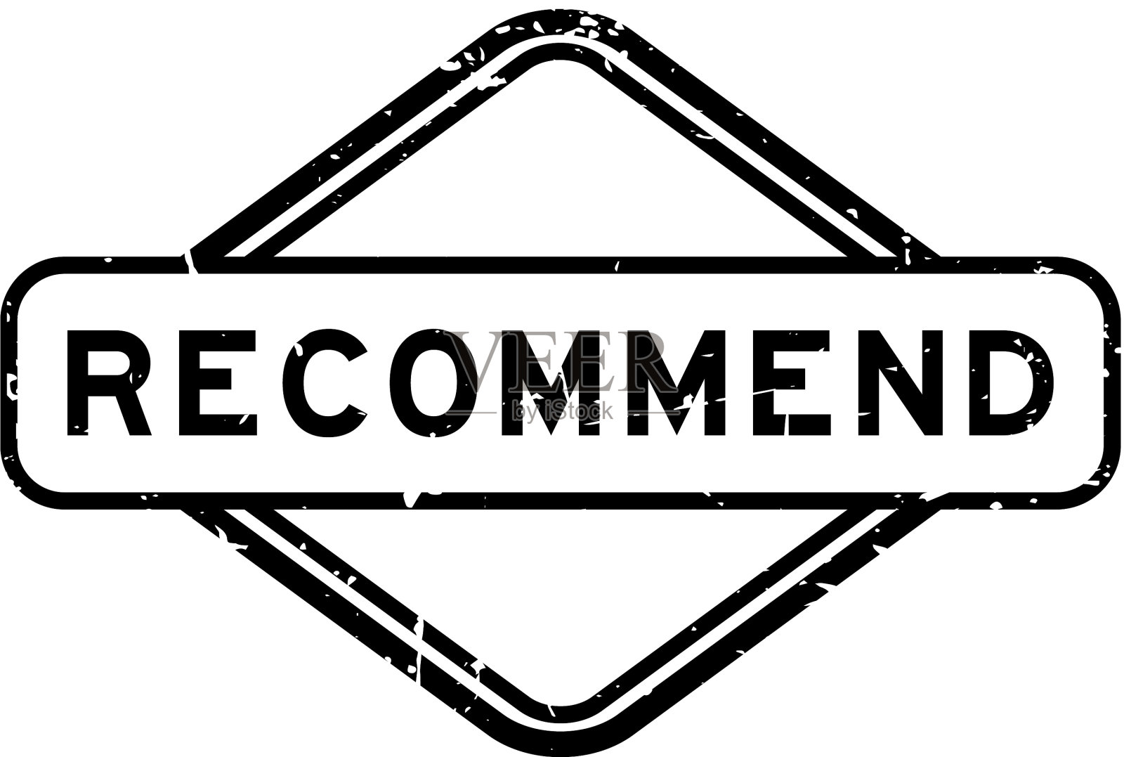 Grunge black推荐字橡胶密封印章上设计元素图片