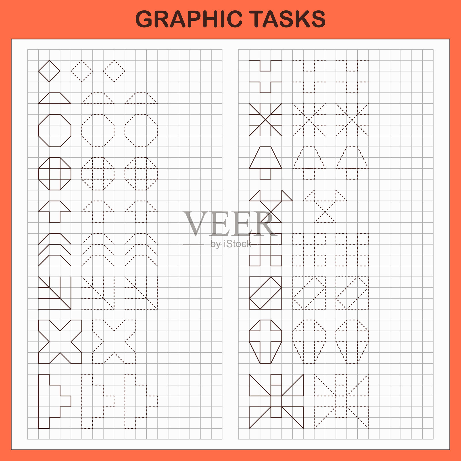 儿童细胞教育游戏的图形任务图标素材