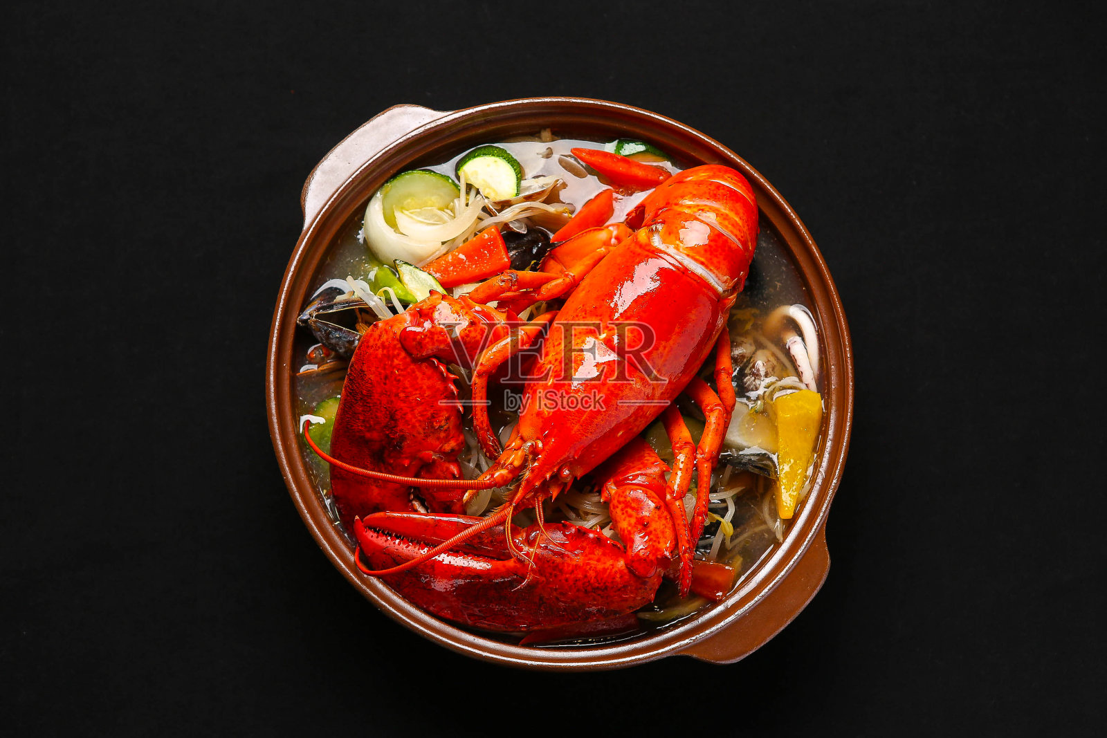 蒸龙虾菜照片摄影图片
