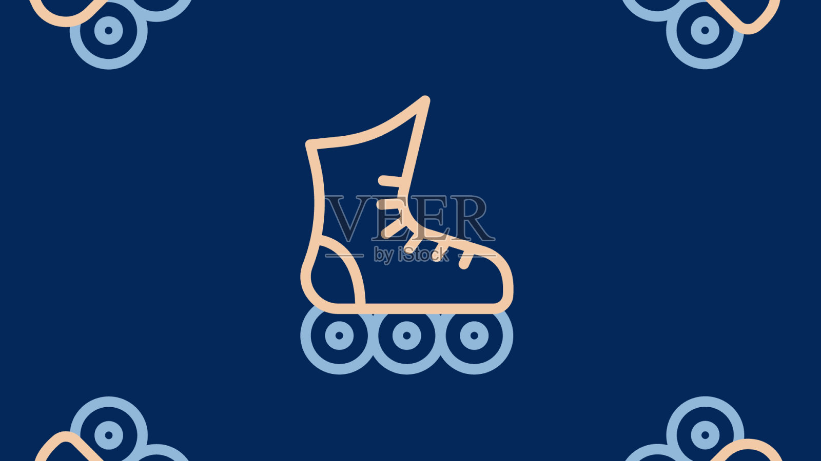 线条轮滑图标孤立无缝图案插画图片素材