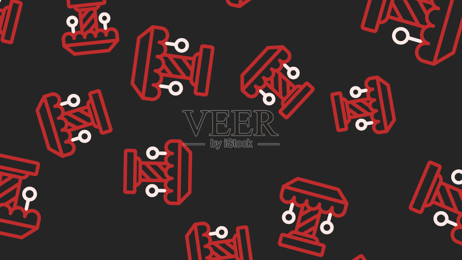 线路吸引旋转木马图标隔离无缝插画图片素材