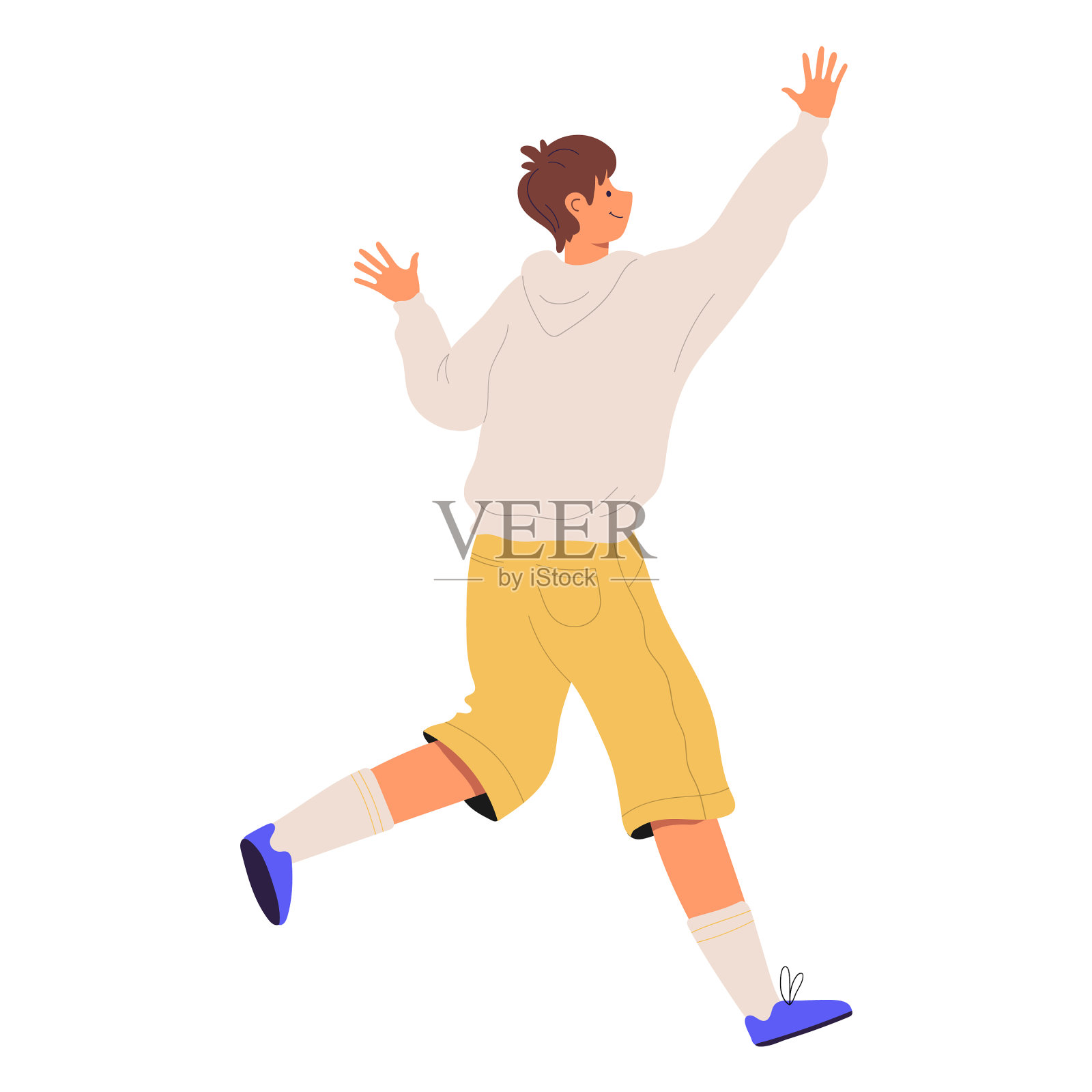 快乐少年跑步性格品质高设计元素图片