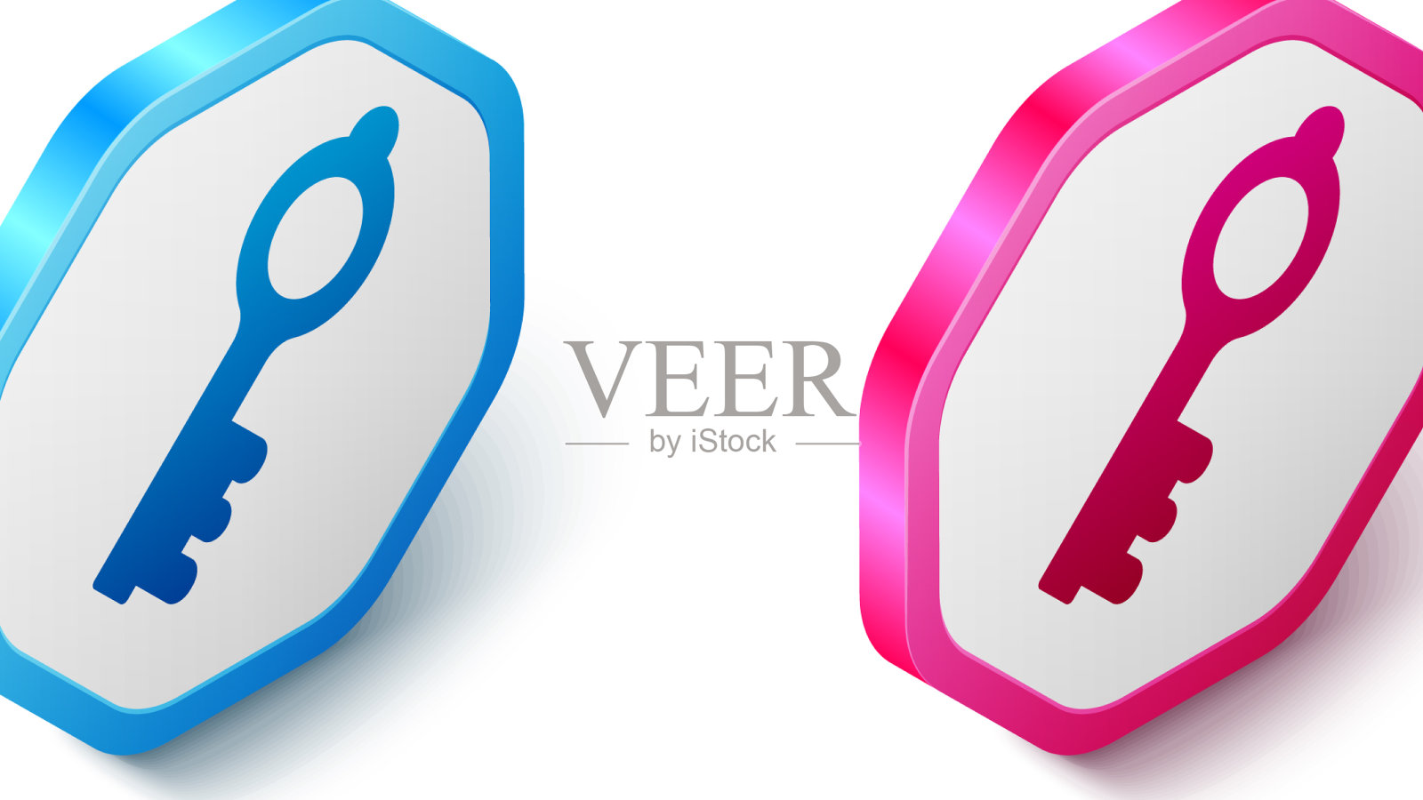 等距旧魔法键图标孤立在白色图标素材