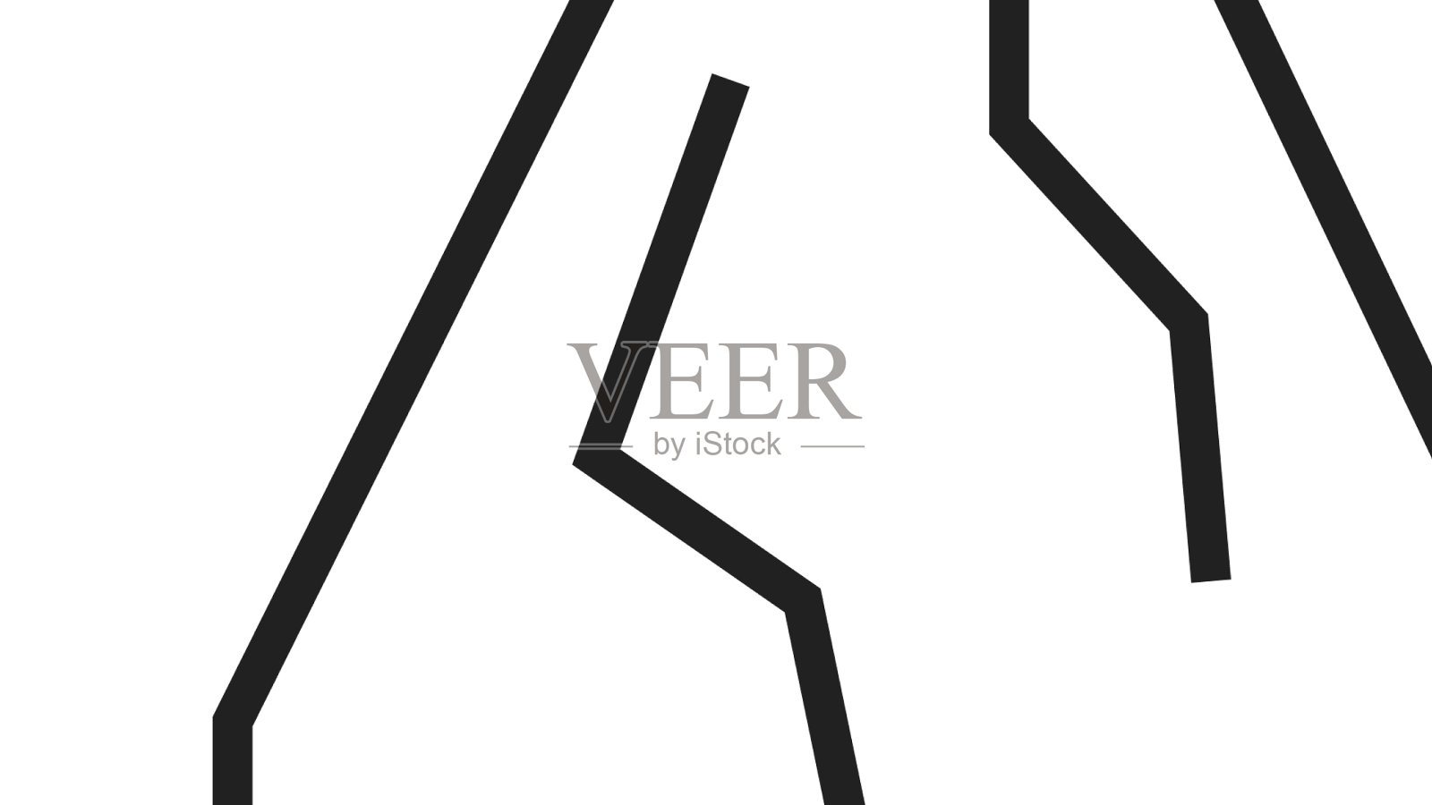 黑线山图标孤立在白色插画图片素材