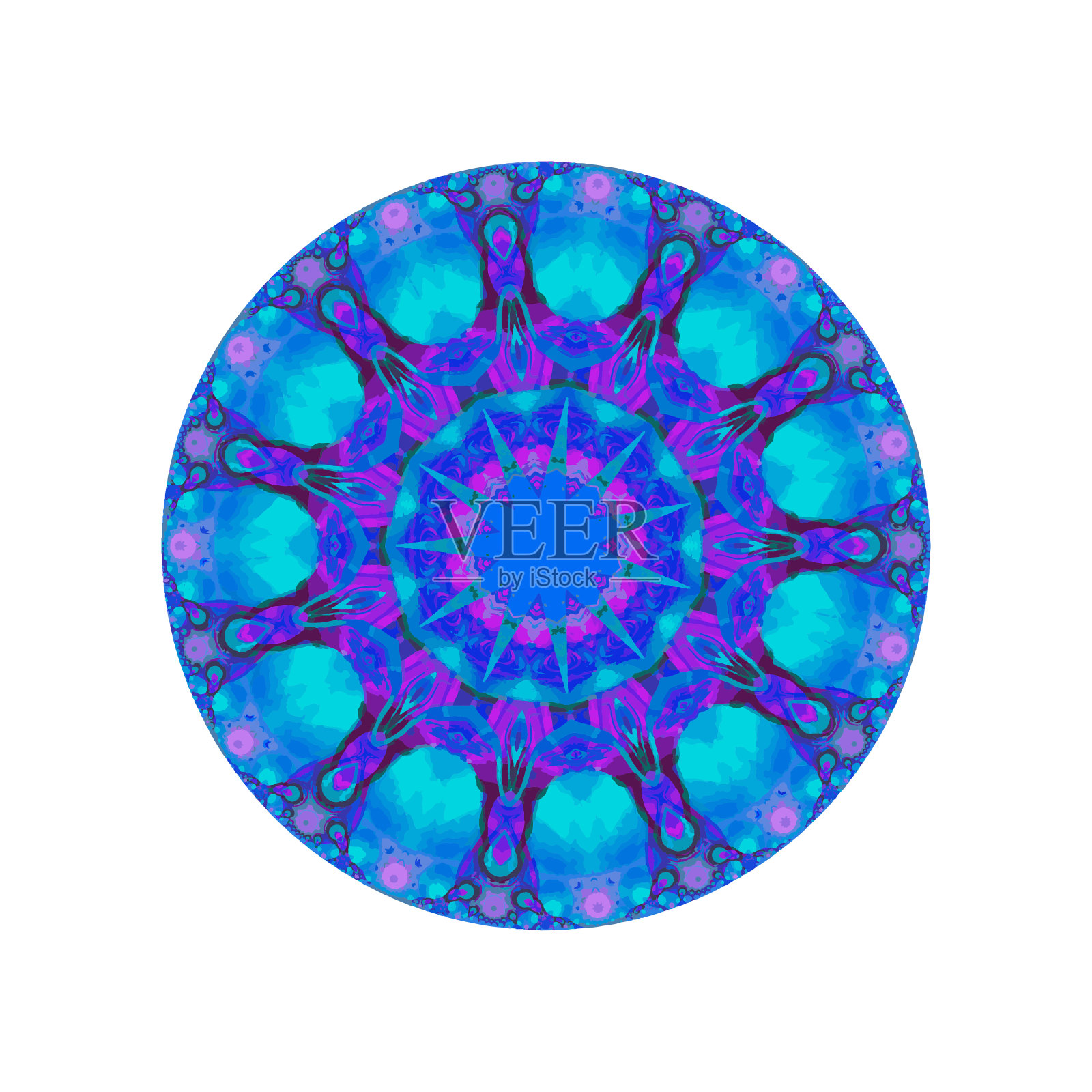 对称的圆形装饰。千变万化的曼荼罗。插画图片素材