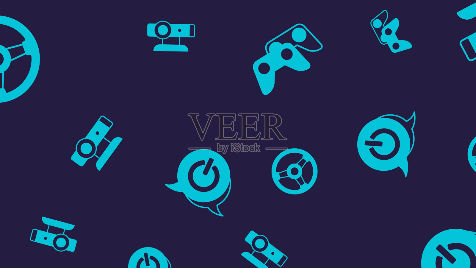 设置赛车模拟器网络摄像机游戏控制器图标素材