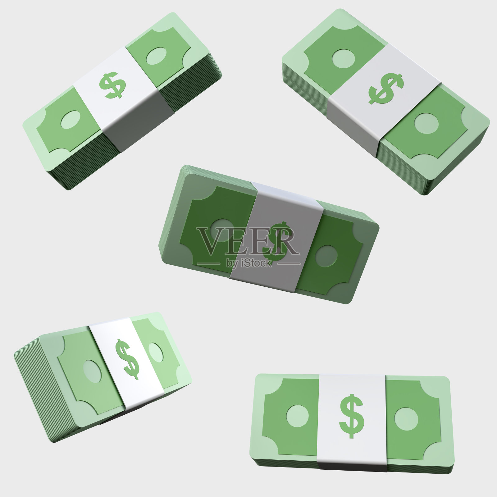 美元堆栈。省钱、盈利、投资、回报的理念。三维渲染照片摄影图片