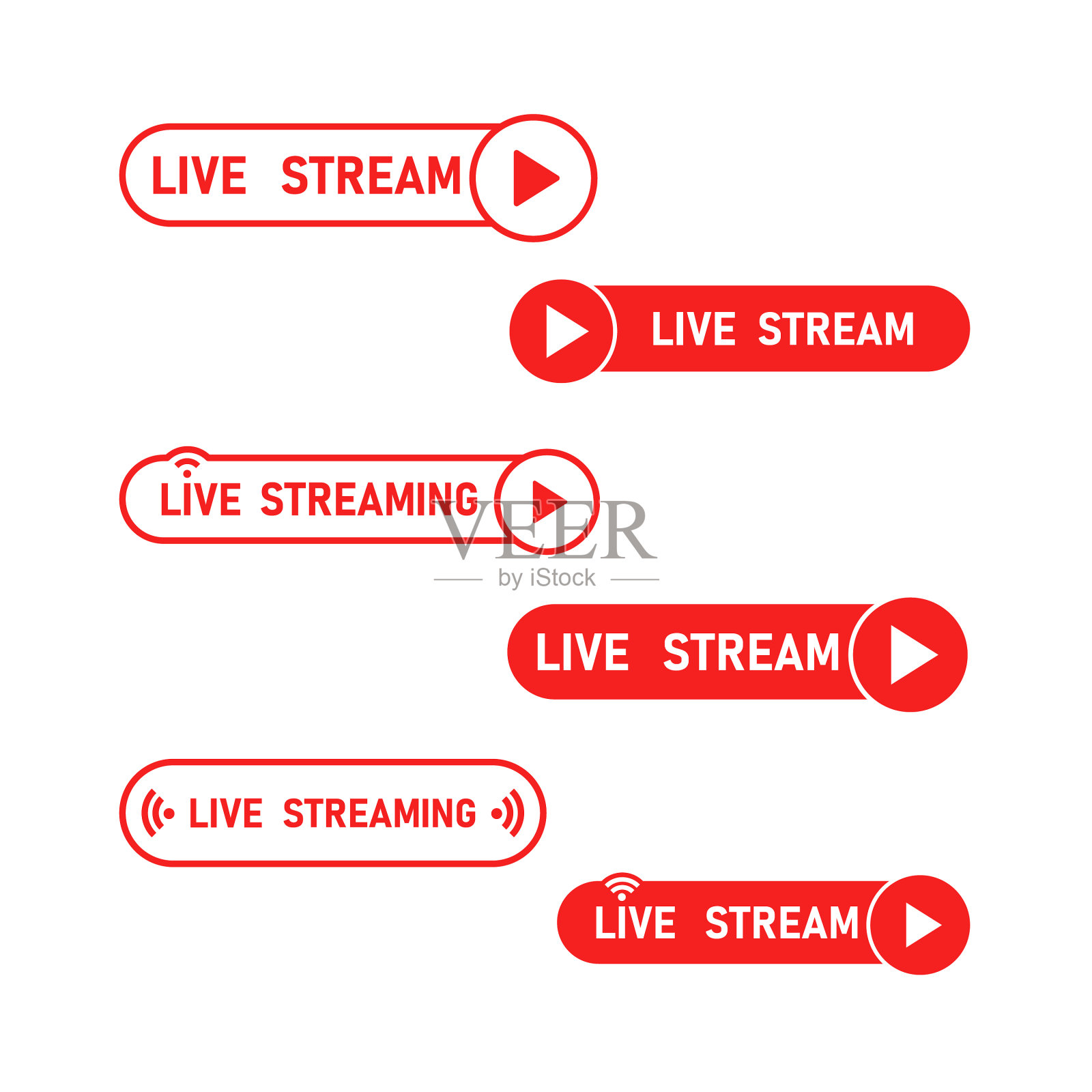 直播图标按钮在线流插画图片素材