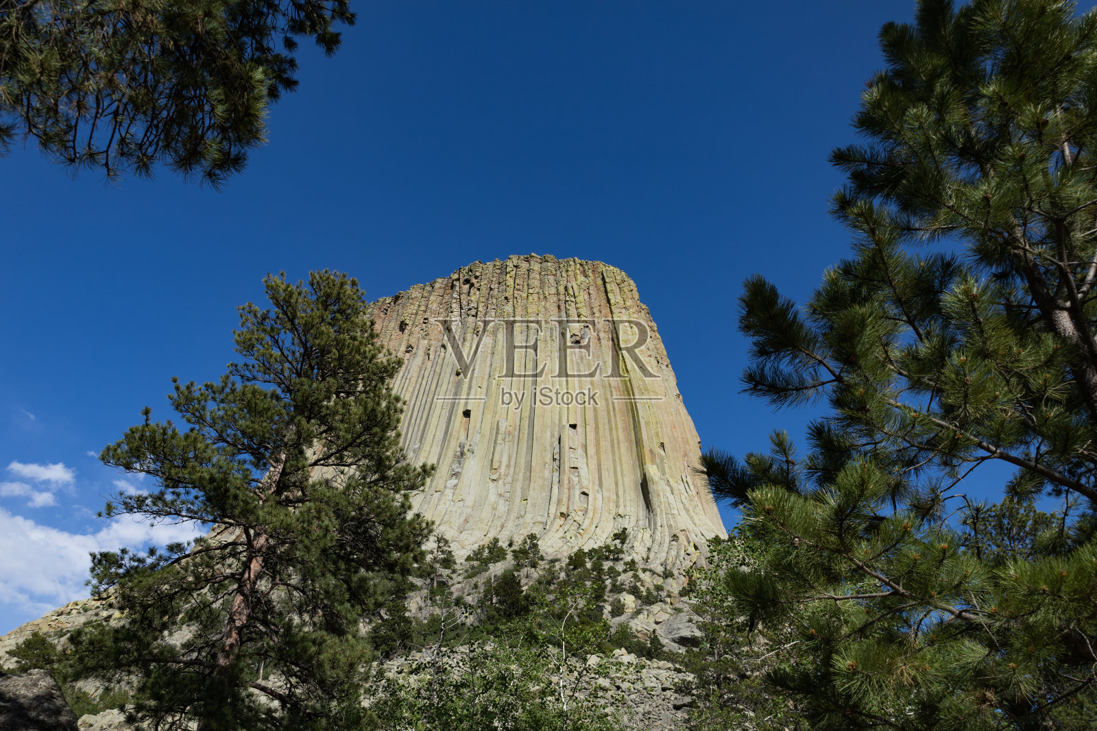 有树的魔鬼塔照片摄影图片