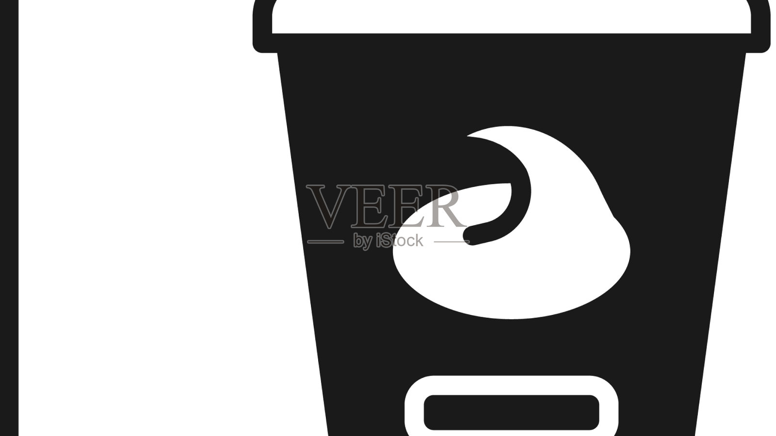 黑色酸奶容器图标孤立在白色图标素材