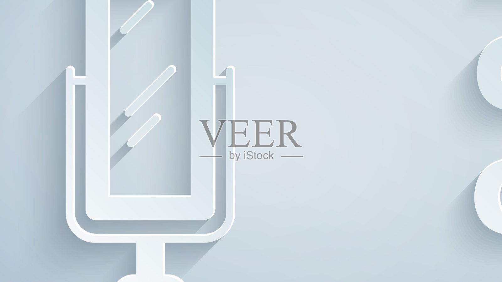 剪纸大的完整的卧室镜子插画图片素材