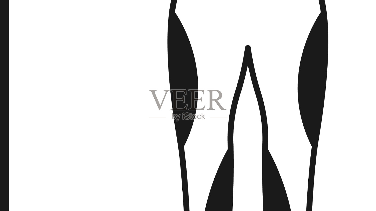 黑色打底裤图标孤立在白色背景插画图片素材