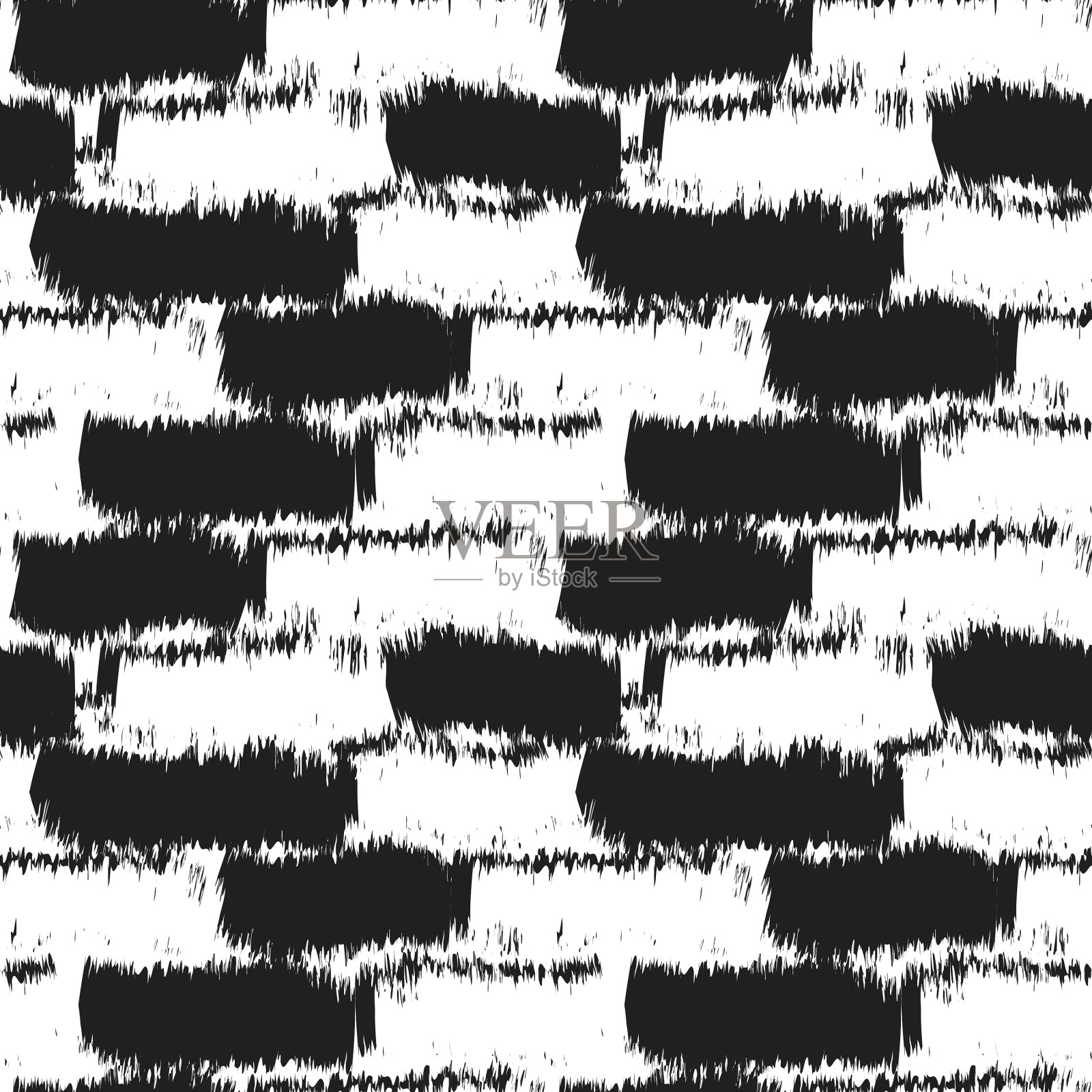 抽象毛笔笔画毛皮无缝图案插画图片素材