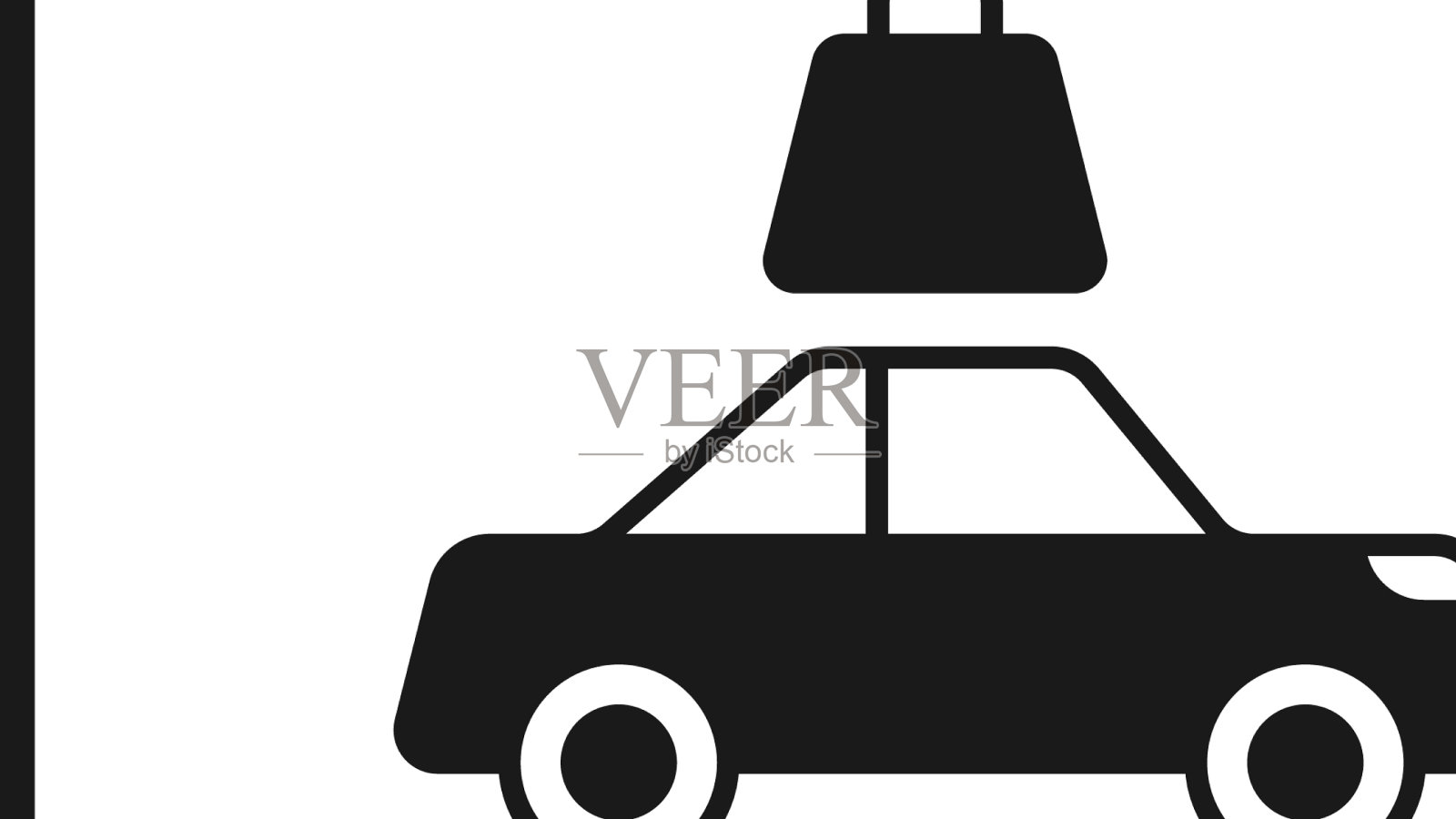 黑色汽车保险图标孤立在白色图标素材