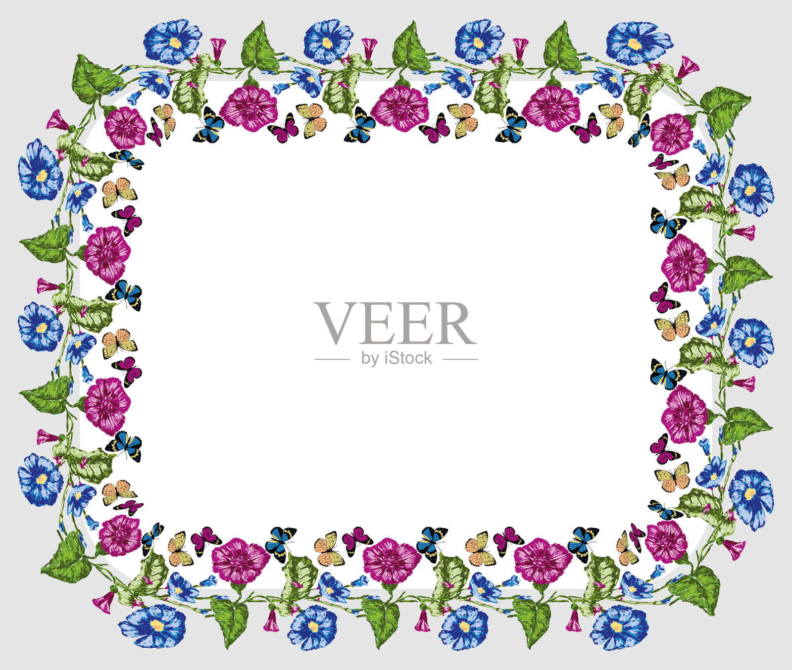 有边框的装饰性贺卡插画图片素材