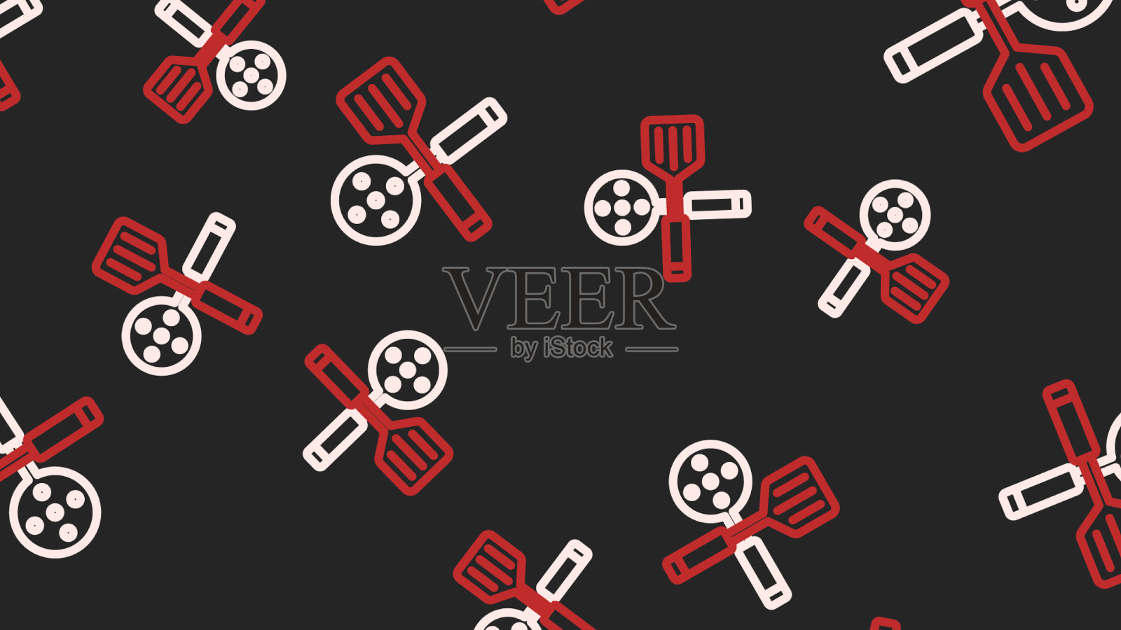 线铲图标隔离无缝图案上插画图片素材