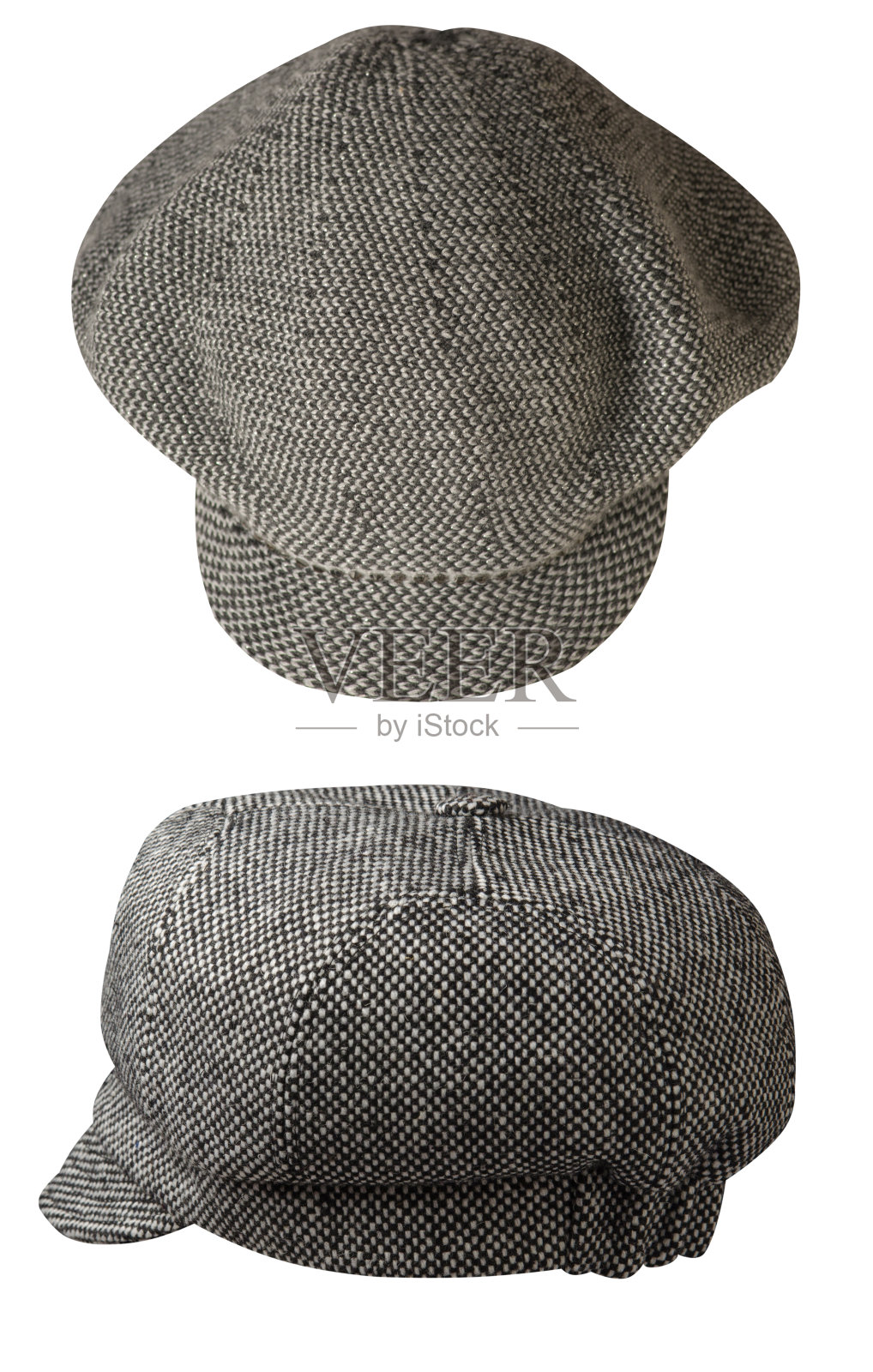 时尚帽子孤立在白色背景。颜色的帽子照片摄影图片