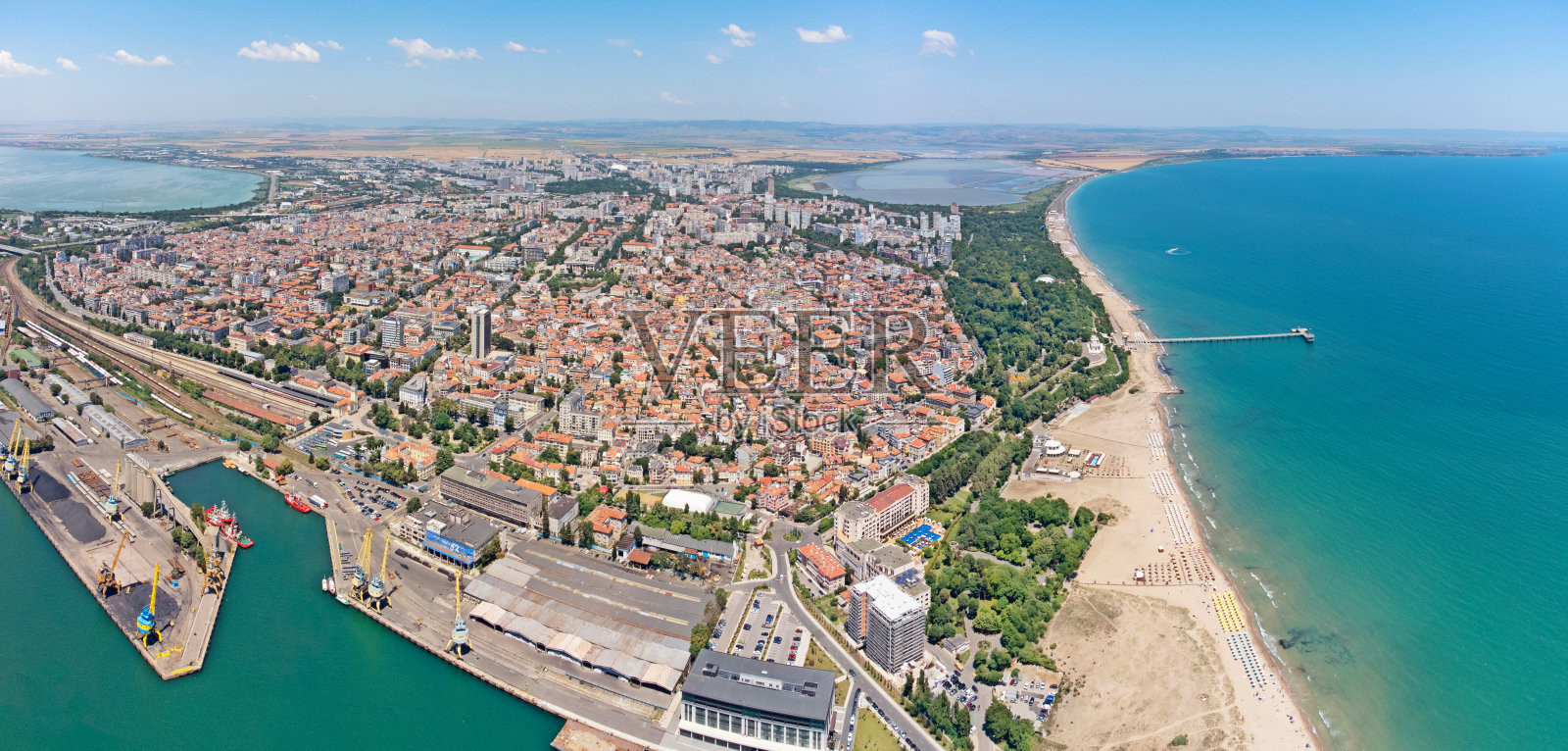 布尔加斯和黑海的观点，布尔加拉照片摄影图片