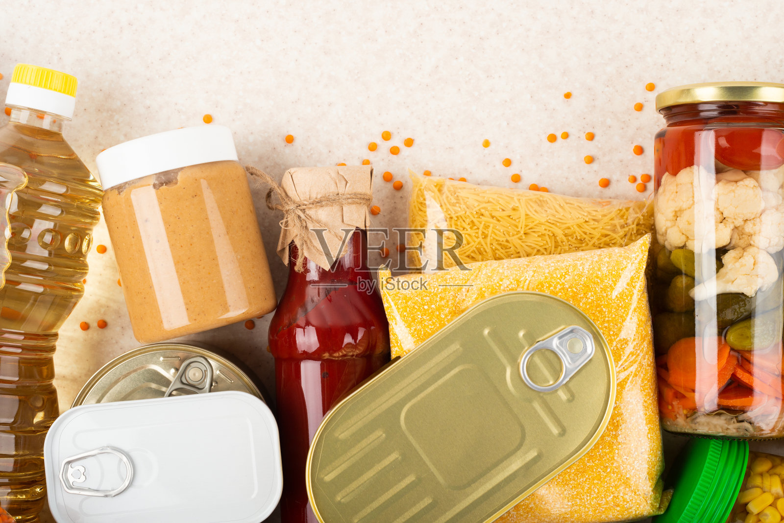 紧急食品杂货的背景与copyspace照片摄影图片