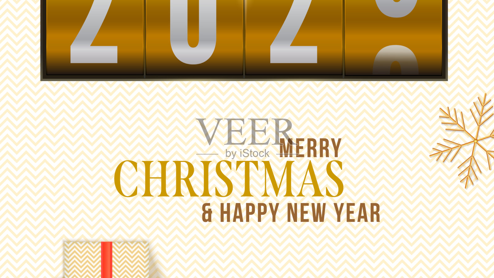 印有数字2023和金色雪花的计分板插画图片素材