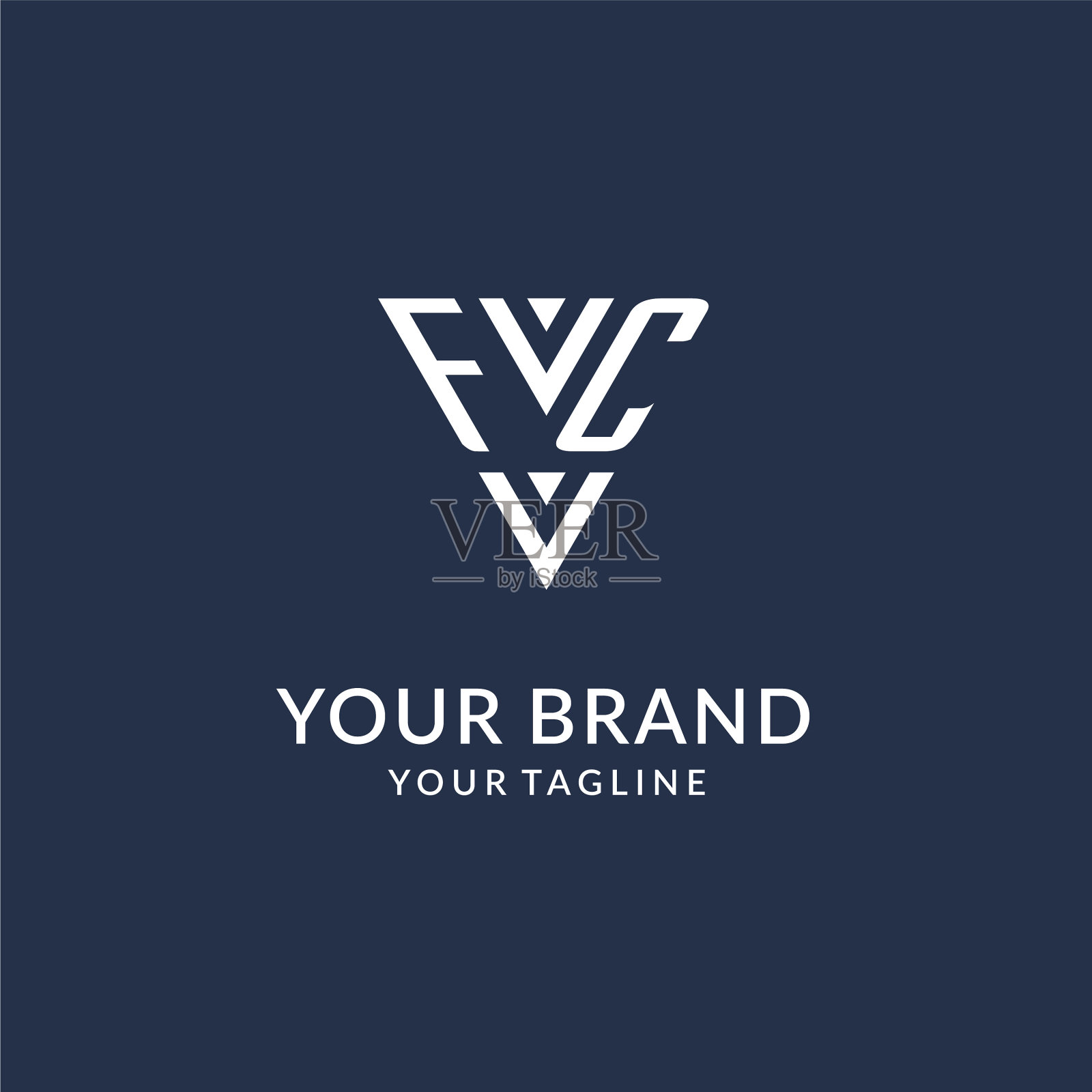 Fc三角字母标志设计思路创意十足插画图片素材