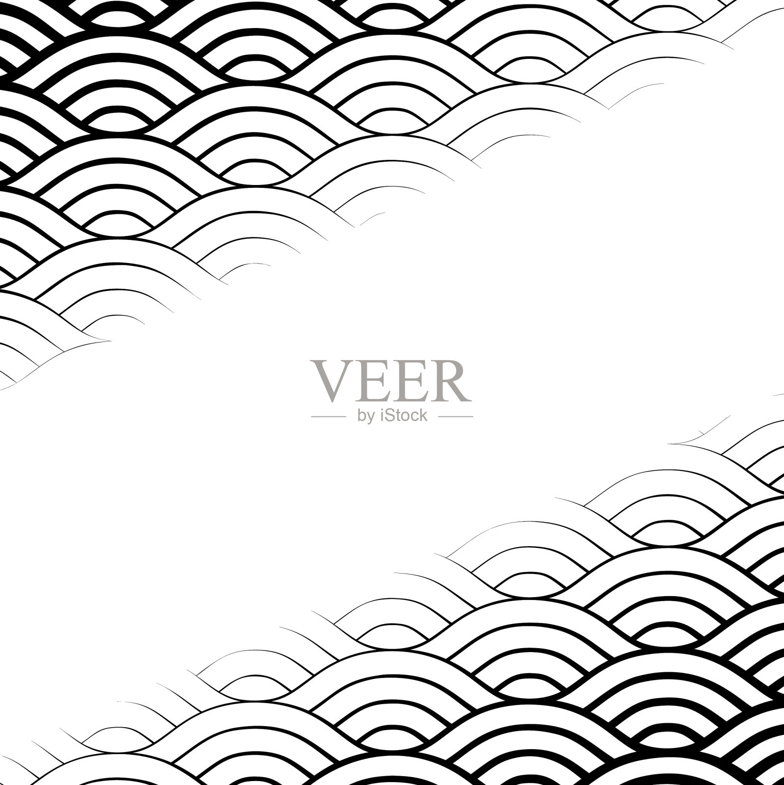 背景与抽象的线波图案和插画图片素材