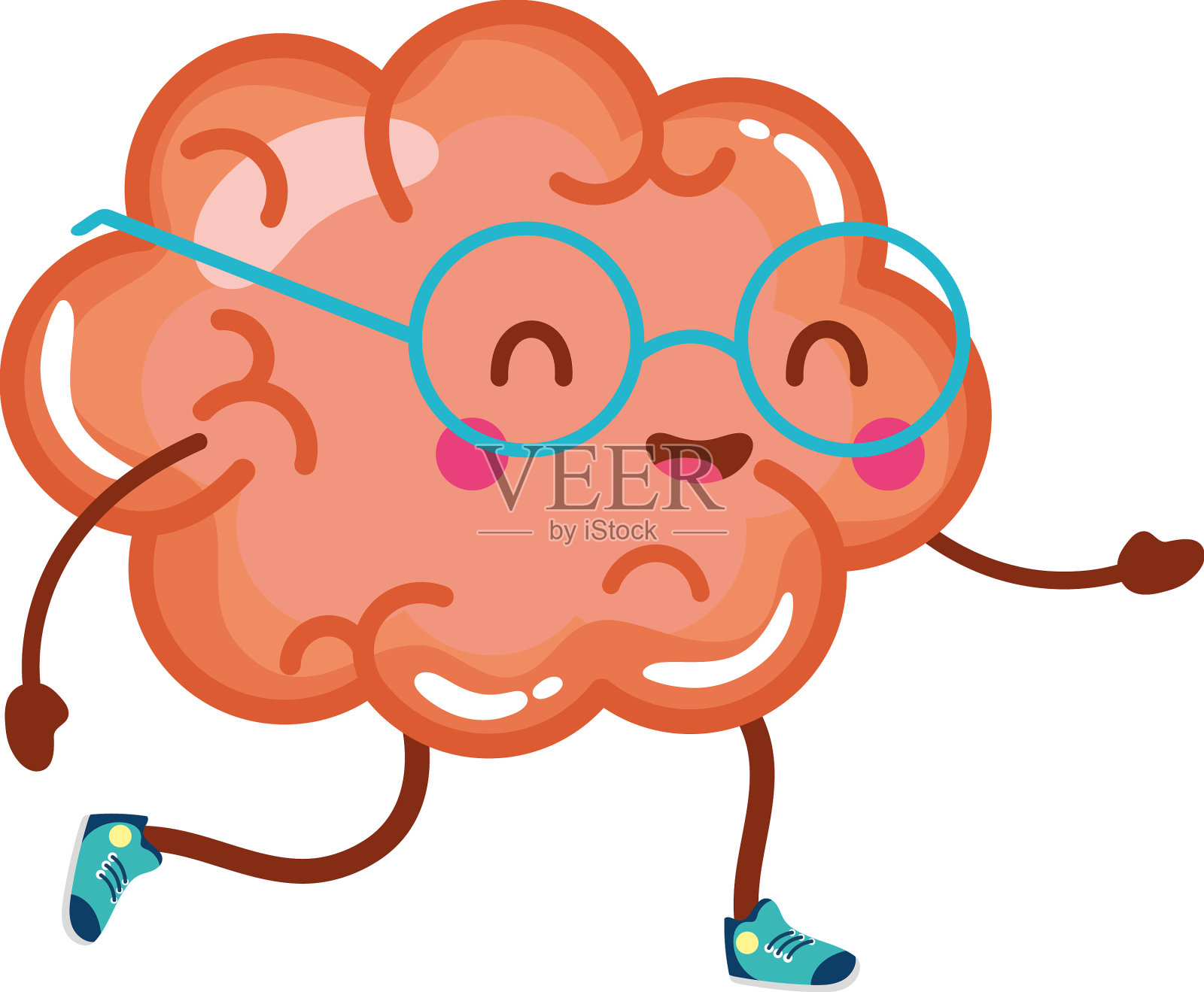 天才的大脑运行卡哇伊设计元素图片