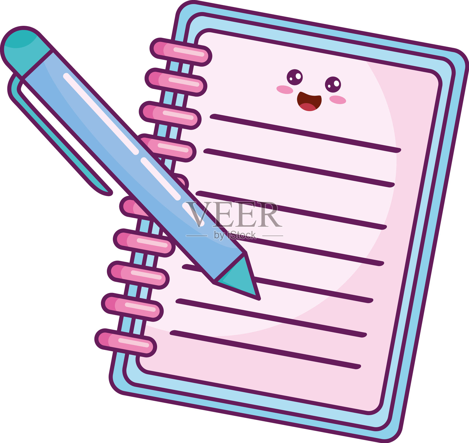 笔记本卡哇伊风格的角色设计元素图片