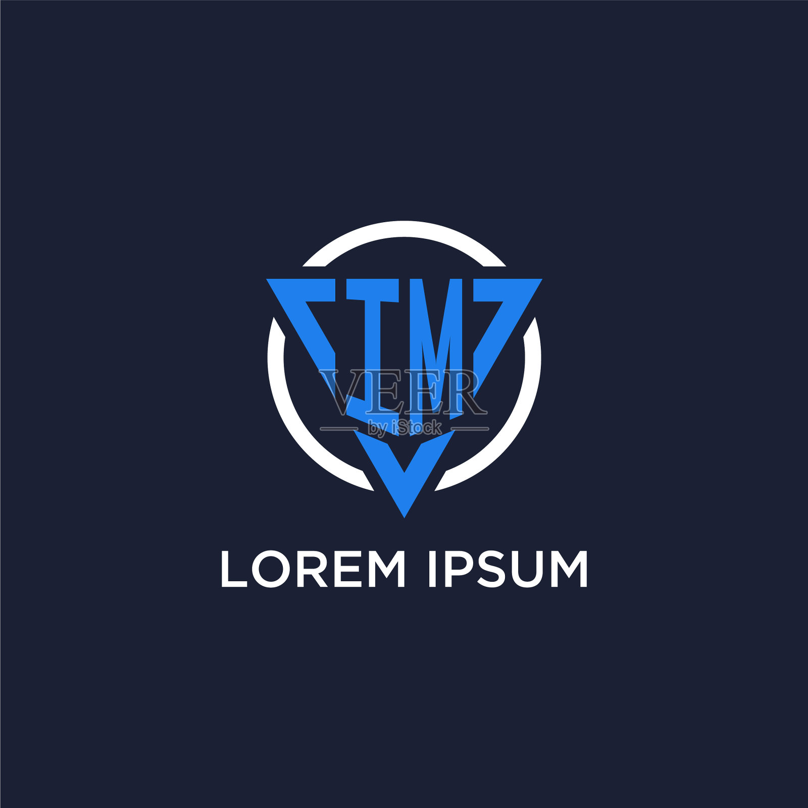 我的字母标志与三角形形状和圆圈插画图片素材