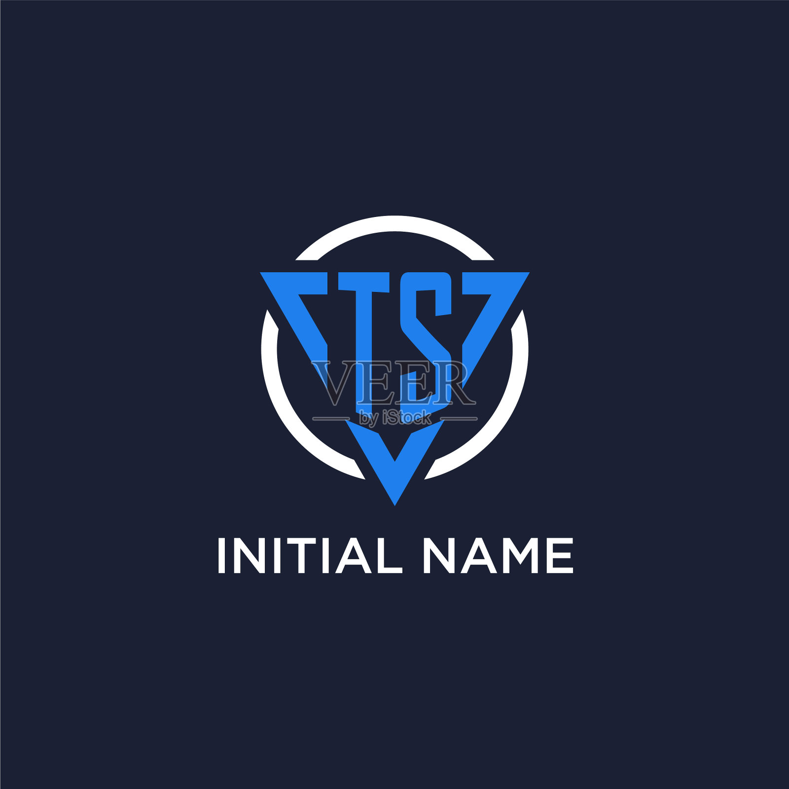 t字母标志与三角形形状和圆形插画图片素材