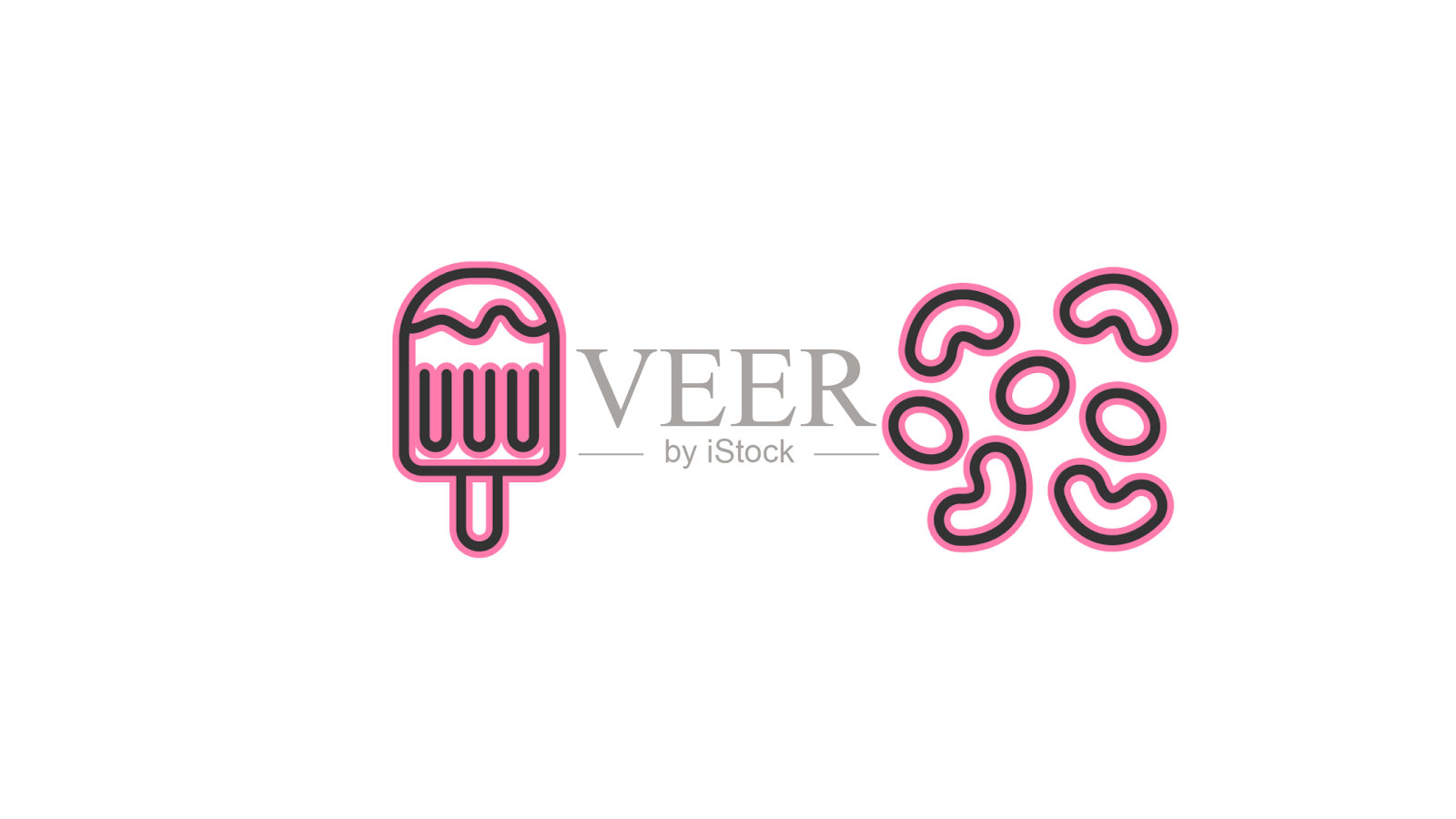 固定线厨房打蛋器果冻糖果冰淇淋和插画图片素材