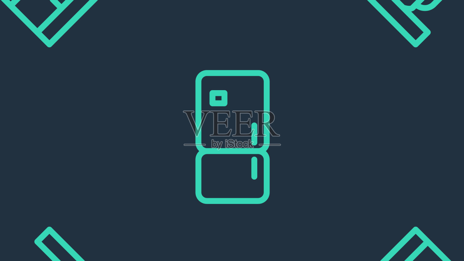 设置生产线冰箱咖啡机和图标素材