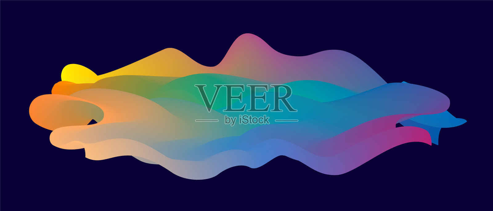 抽象的波浪色彩背景梯度插画图片素材