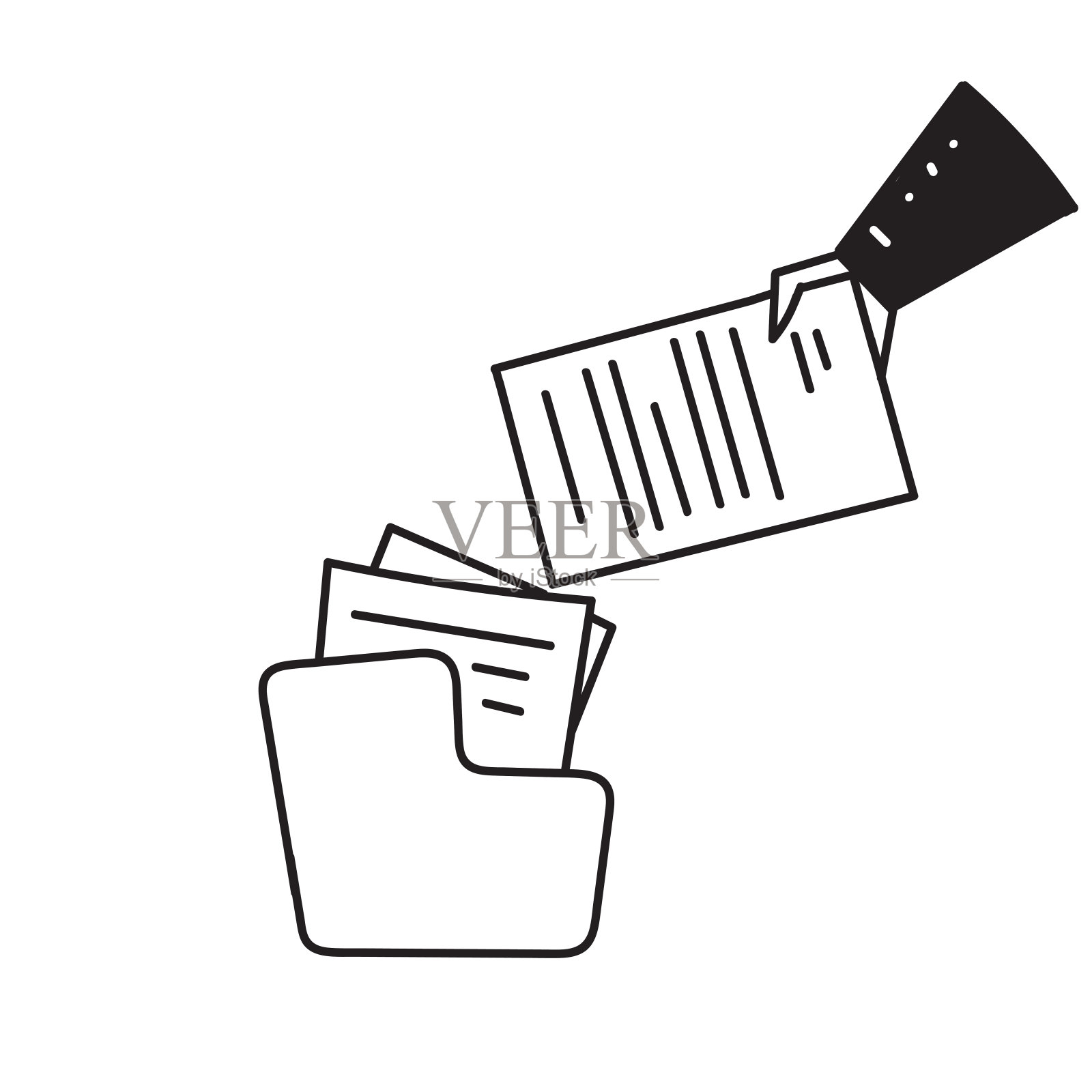 手绘涂鸦文件档案图标插图矢量插画图片素材