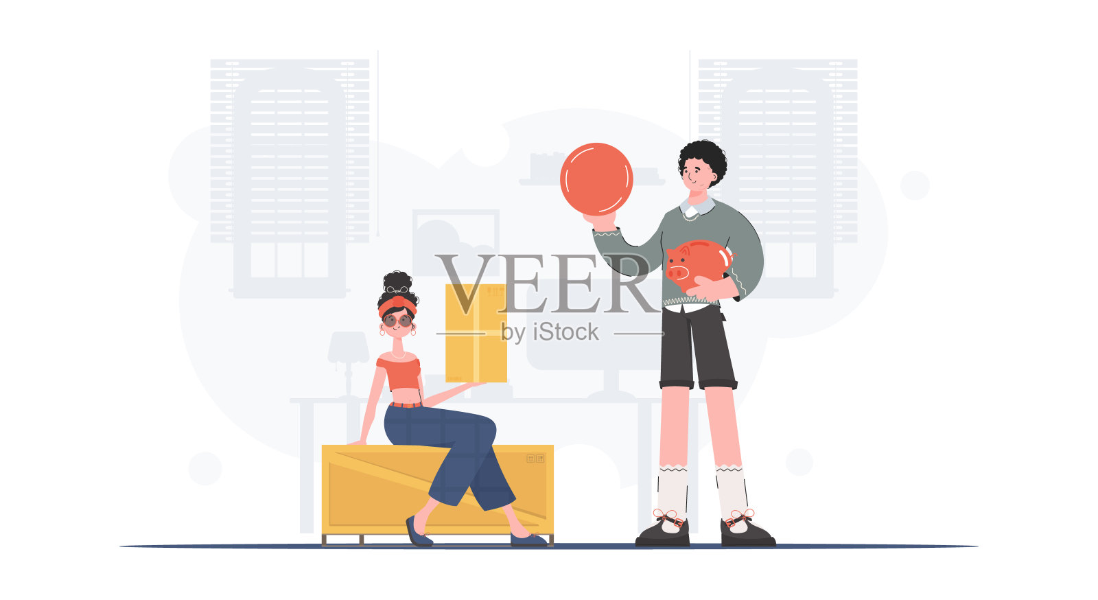 包裹递送的概念。矢量插图。卡通风格。插画图片素材