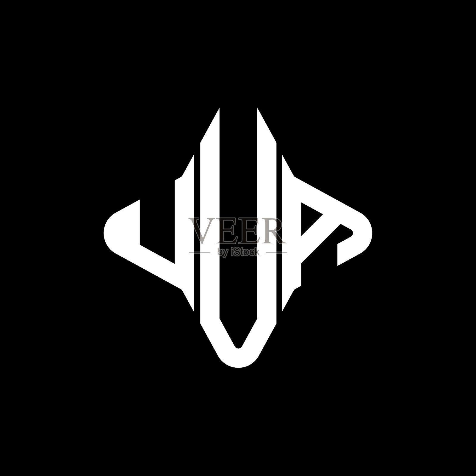 Uua字母logo创意设计与图形插画图片素材