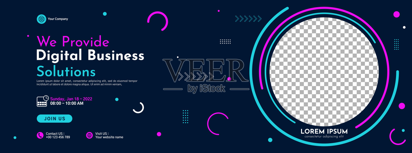 创意企业业务横幅模板设计插画图片素材