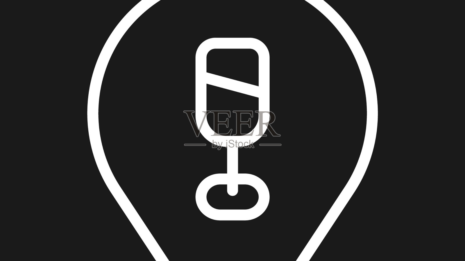 白线酒精或啤酒酒吧位置图标插画图片素材
