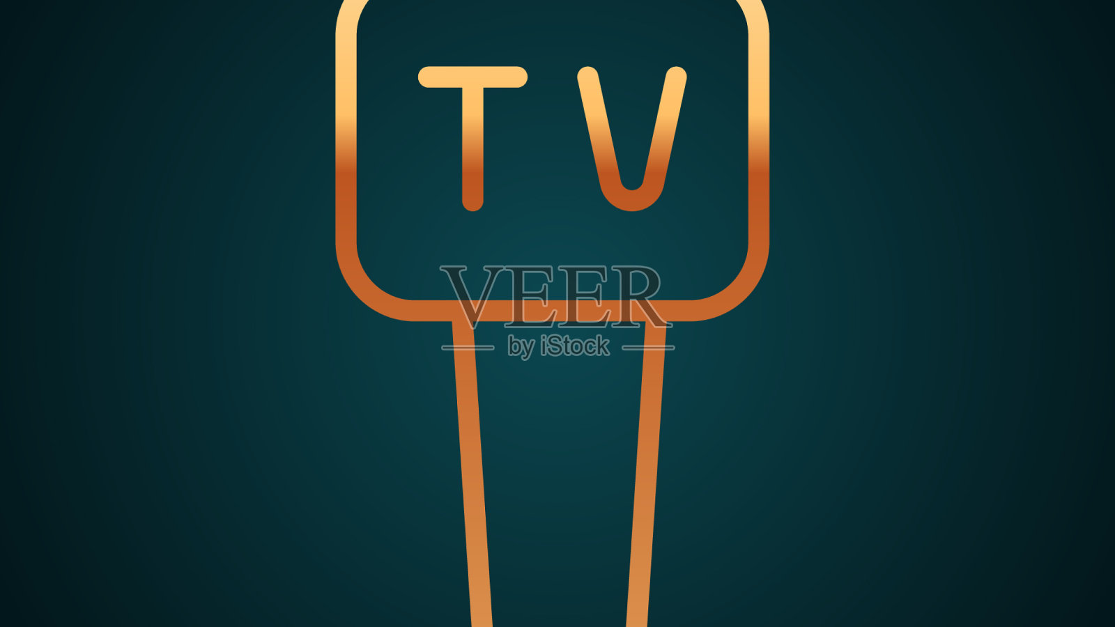 金线麦克风图标孤立在深蓝色上插画图片素材