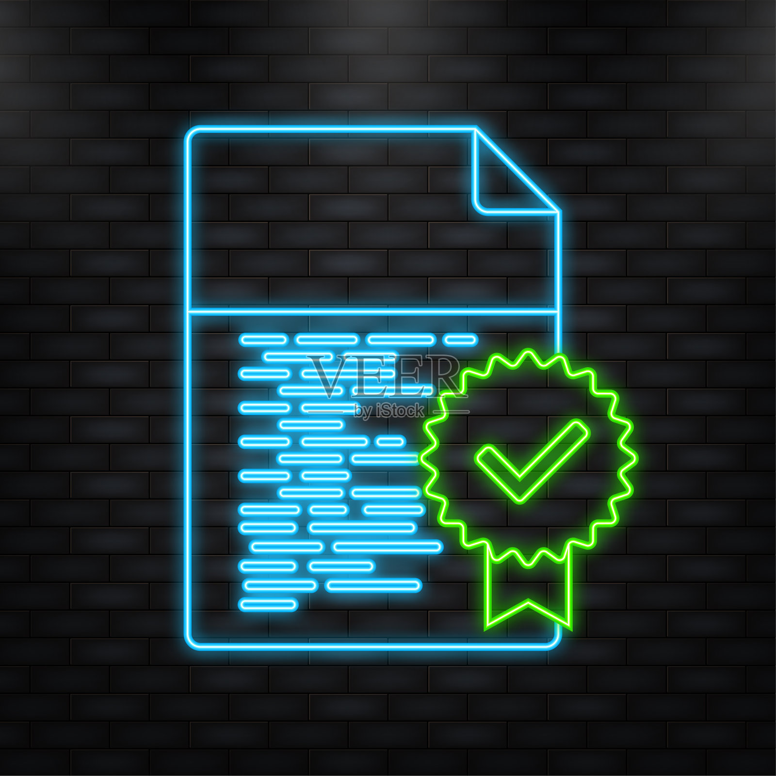 批准的文件和清单。用红色和绿色邮票的文件插画图片素材