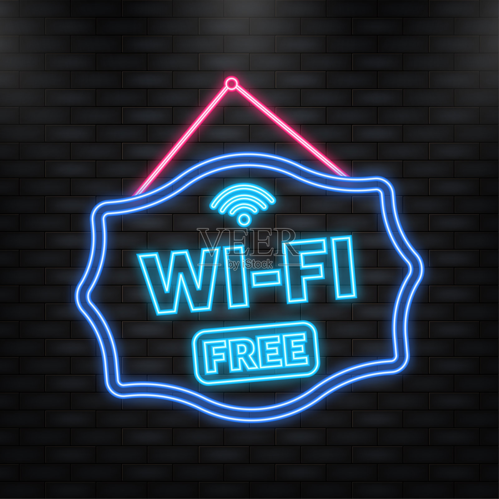 免费无线网络。互联网络。3 d矢量图标。等距向量插画图片素材